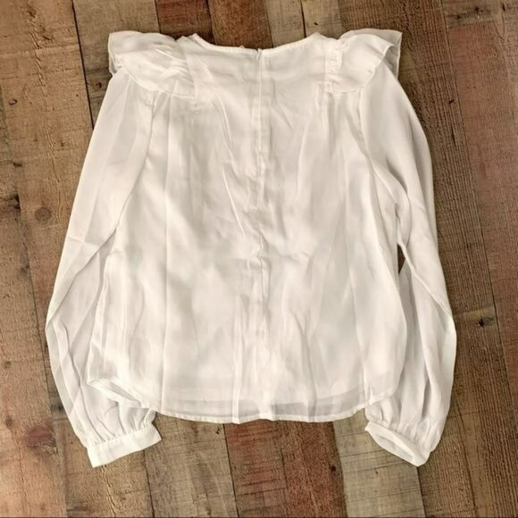 ASOS In the style womens size 6 exclusive top with ruffle sleeve detail in white - Picture 7 of 13